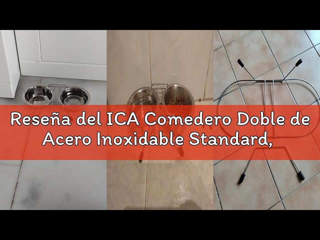 Vídeo relacionado con ICA Comedero Doble de Acero Inoxidable Standard, Antideslizante, Color Plata, 2 Comederos de 21 cm y 1,4 L