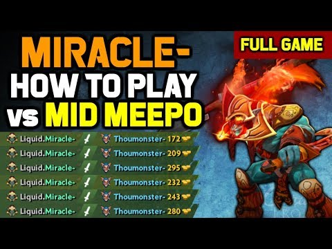 OMG Mid Meepo Totally Destroyed by Miracle Huskar - 18 Min GG