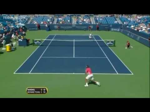 Nadal Hits Hot Shot Forehand Vs Benneteau In Cincinnati