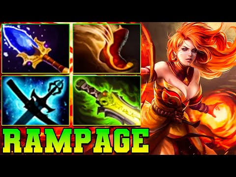 Rampage + 25 Kills Lina Dota 2 !! Lina Dota 2 Carry Mid Lane Build Pro Gameplay Guide 7.37