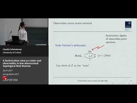 Claudia Scheimbauer - A factorization view on states/observables in topological field theories