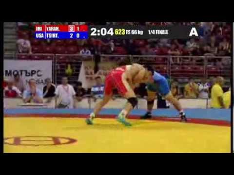 P.Yarahmadi (IRI) vs J.Tsirtsis (USA) 66kg 1/4 final - 2013 Junior World Championships