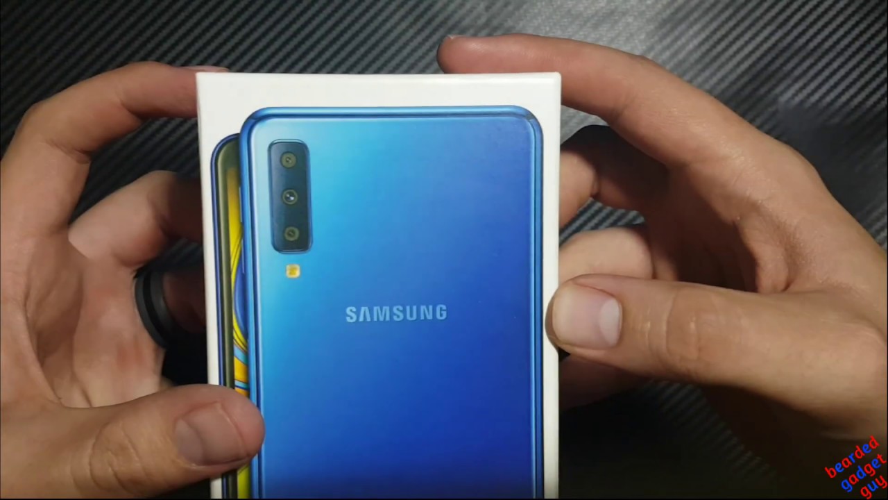 Samsung Galaxy A7 (2018) Unboxing, Blue