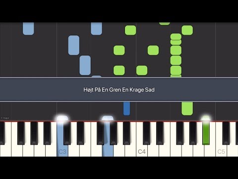 [Play/Sing] Højt På En Gren En Krage Sad (All verses + lyrics) Piano