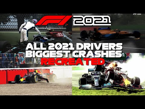 F1 2021 Game: RECREATING ALL THE 2021 DRIVERS BIGGEST CRASHES