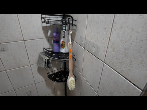 EUHOME Corner Shower Caddy Tension Pole, 4 Tier