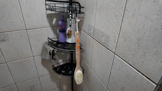 EUHOME Corner Shower Caddy Tension Pole, 4 Tier