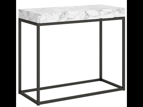 Console extensible design bois blanc et pieds acier gris 14 personnes 40 à 300 cm Noro