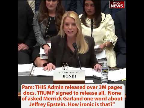 Pam Bondi on Jeffrey Epstein 3M pages release, How ironic is that? slams Zoe Lofgren & Jerry Nadler.