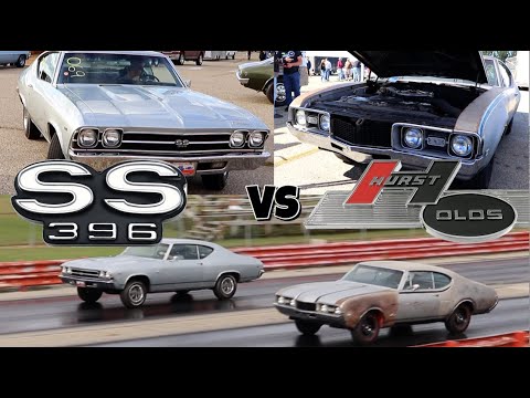 1968 Hurst/Olds vs 1969 Chevelle SS - PURE STOCK DRAG RACE (single heads-up)