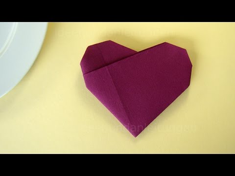 Servietten falten Herz - Einfache Tischdeko für Hochzeit & Geburtstag selber machen
