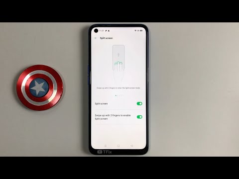 Swipe up with 3 fingers to enable Split screen on OPPO A54 Android 10