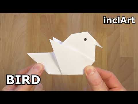 HOW TO MAKE A PAPER BIRD EASY - ORIGAMI BIRD TUTORIAL INCLART