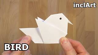 HOW TO MAKE A PAPER BIRD EASY - ORIGAMI BIRD TUTORIAL INCLART
