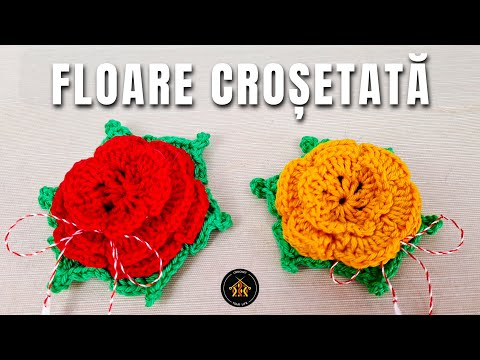 Cum crosetam floare minunata - potrivita ca martisor, brosa sau ca decor pentru alte proiecte