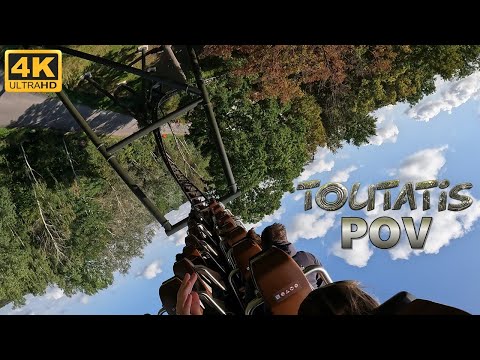 Toutatis POV (Back Row, 4K 60FPS, 2023), Parc Asterix Intamin Multi-Launch Coaster | Non-Copyright
