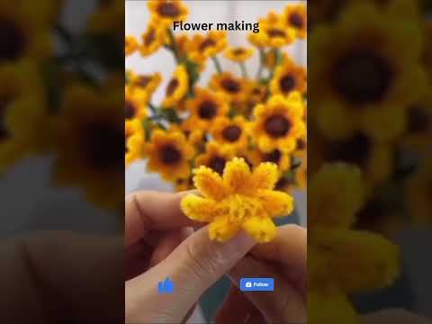 Diy flower making #diycrafts #diyflower #flowers #flowermaking #homemadecraft #sunflower #craft