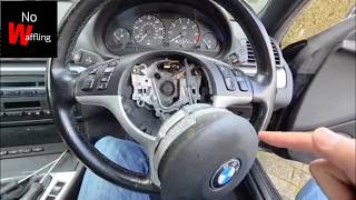 BMW E46 Horn Fault / Stuck Wont Stop Honking How to Remove Airbag Horn - Beginners guide