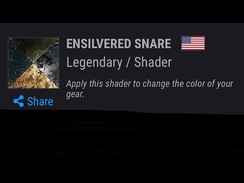 Ensilvered Snare Shader - Destiny 2
