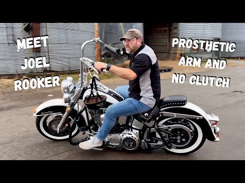 Riding a Motorcycle with a Prosthetic Arm & No Clutch | 93' Heritage Softail Classic