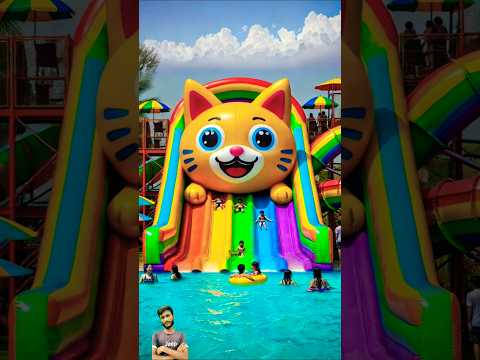 ❤️ Evolution of Cat : Cat Water Slide Big Yellow 🥰 Maiw Milky ✅ #cat #cute #love #shorts