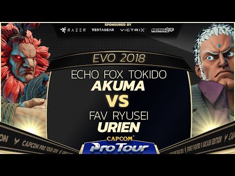 Echo Fox Tokido (Akuma) vs FAV Ryusei (Urien) - EVO 2018 - Semi Finals - SFV - CPT 2018