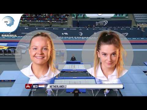 Romee POL & Romana SCHURING (NED) - 2018 Trampoline Europeans, synchro final