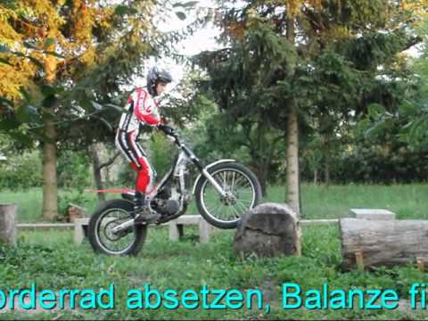 Trial Fahrtechnik Baumstamm - Lehrfilm - How to ride over a trunk?.wmv
