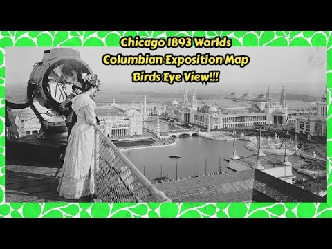 RARE Chicago 1893 Columbian Exposition Birds Eye View Map (130 years old!)