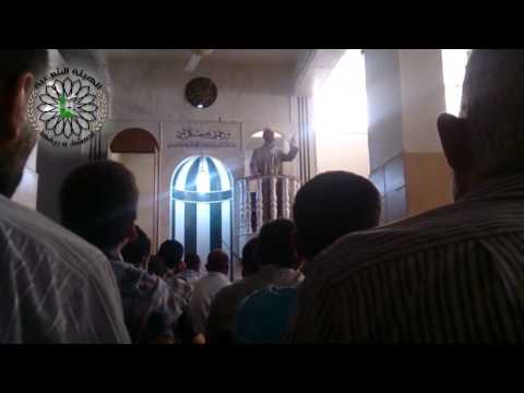 جانب من خطبة الشيخ رياض الخرقي نائب رئيس الهيئة الشرعية لمشق وريفها