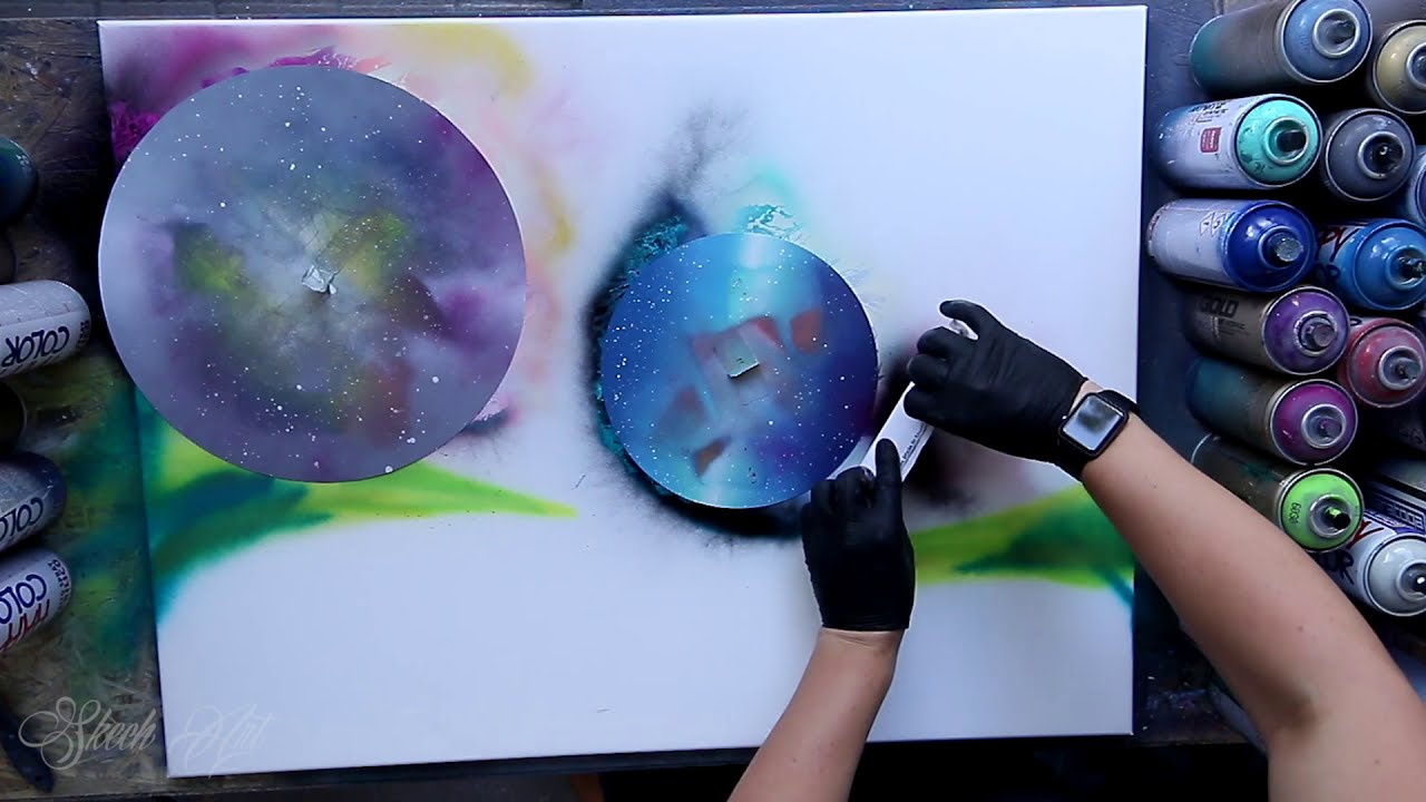 oasis in space surreal painting tutorial by skech art