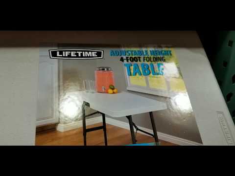 Costco! LIFETIME 4 x 2 FT Adjustable Height Folding Utility Table! $39!!!