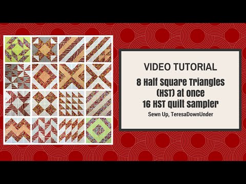 1 tutorial, 16 Half Square Triangles (HST), 16 different blocks, 1 quilt