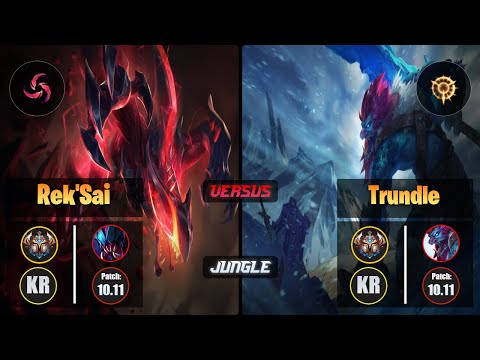 Challenger REK'SAI [Hail of Blades] (Jungle) VS  TRUNDLE - Challenger KR Patch 10.11
