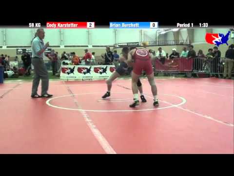 Cody Karstetter vs. Brian Burchett at 2013 FILA Cadet Nationals - FS
