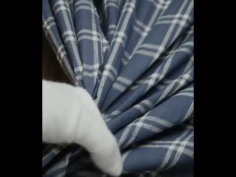 Check Dark Grey White Pure Cotton 85 GSM Handwoven Fabric — video