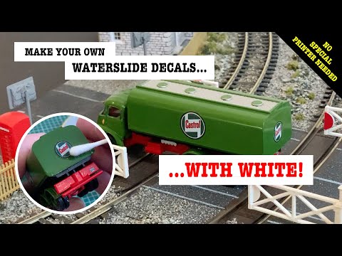 Making waterslide decals – with white – using just an ordinary inkjet or laser printer.