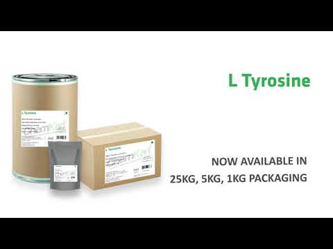 L-Tyrosine Powder, Grade Standard: Food Grade, Packaging Size: 25 kg