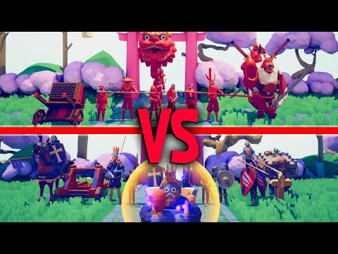 MEGA DYNASTY TEAM vs MEGA MEDIEVAL TEAM - Totally Accurate Battle Simulator with MODS | TABS