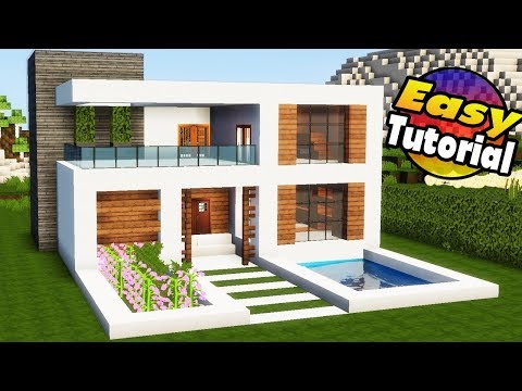 WiederDude Tutorials - Minecraft: Easy Modern House Tutorial + Interior - How to Build a House in Minecraft