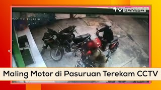 Maling Motor di Pasuruan Terekam CCTV 