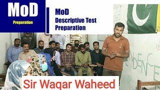 (MOD)  Ministry Of Defence Written Test By Sir Waqar Waheed | Ministry Of Defence Syllabus