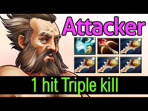 !Attacker - Dota 2 : Kunkka Vol.6 - [Middle] 1 hit Triple kill