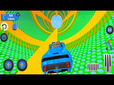 Police Mega Ramp Car - New Car Games 2020 #2 - Impossible Cop Driver - Android Gameplay