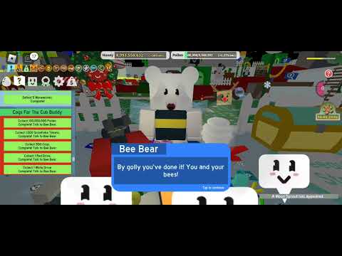 FINALLY Finished the last bee bear quest for my first cub buddy and for other stuff.