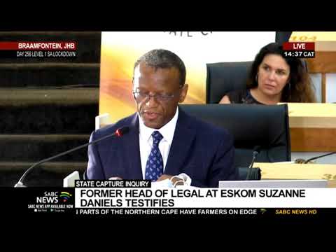 State Capture Inquiry I Former Eskom legal head, Suzanne Daniels continues to testify