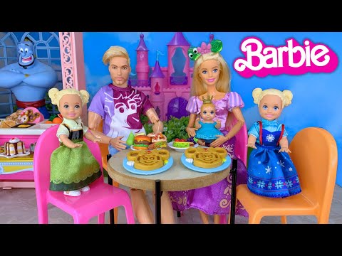 Barbie & Ken Doll Family Disney Hotel Vacation and Princess Makeovers