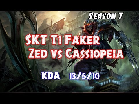 SKT T1 Faker   Zed vs Cassiopeia   KR LOL Challenger 809LP