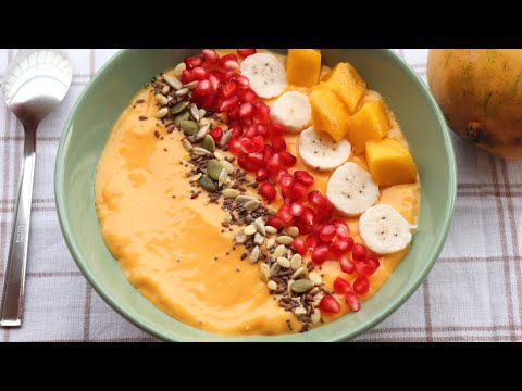 Healthy Mango Smoothie Bowl | Sugar-free breakfast/ dessert recipe for weight loss | SR E 43