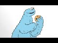 How To Draw COOKIE MONSTER FROM SESAME STREET
